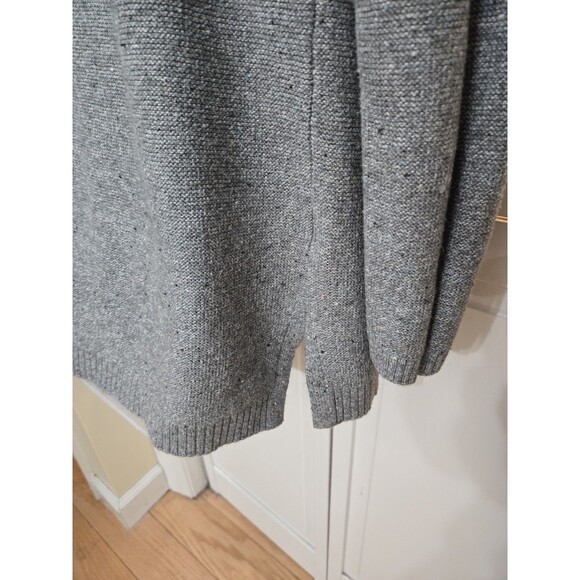 NWOT Talbots Grey Asymmetrical Split Zipper Collar Sweater Size Large - Picture 4 of 6